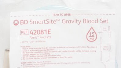 BD 42081E Alaris SmartSite Gravity Blood Set, 15Drops/mL 30ml x 104inch